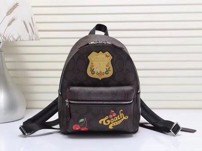 全新COACH 25909 美國正品代購新款PVC LOGO 貼布 雙肩後背包 小款 超低直購