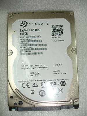 Seagate Laptop Thin ST500LM021 500GB 7200 RPM SATA 2.5吋硬碟
