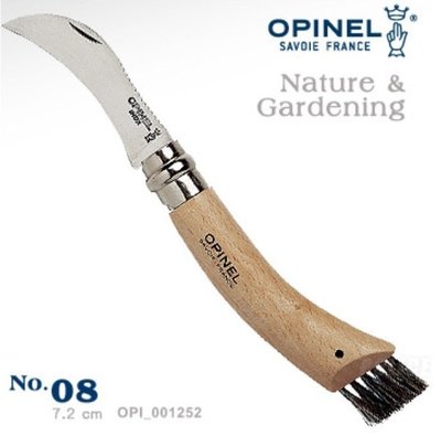 【LED Lifeway】OPINEL No.8 (公司貨) 法國刀園藝系列-不銹鋼採菇刀 #OPI_001252