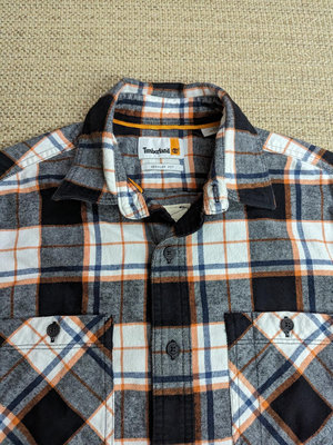 Timberland 厚棉長袖格子襯衫 休閒格紋襯衫 類似法蘭絨襯衫 S號