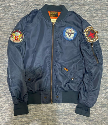 SUPERDRY 極度乾燥 空軍外套 藍色夾克 貼布外套 防風外套 韓國GOT7藝人著用 此款為限定商品 M號 飛行外套 飛行夾克