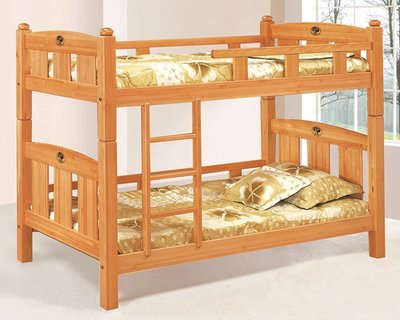 【風禾家具】EF-129-3@BBW檜木3.5尺雙層床【台中市區免運送到家】實木雙層床 上下舖 單人床 兒童床 傢俱