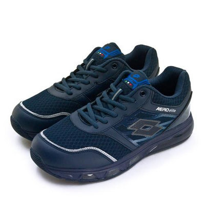 利卡夢鞋園–LOTTO 專業全氣墊避震慢跑鞋--AERO ELITE系列--暗夜藍--7026--男