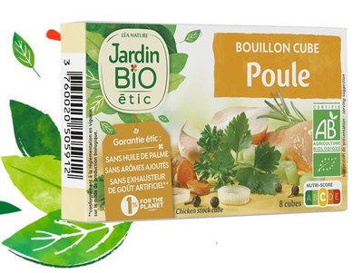 ☆Bonjour Bio☆ 法國 Jardin Bio 有機高湯塊 雞肉 / 家禽（無鹽 無麩質）法式香草雞