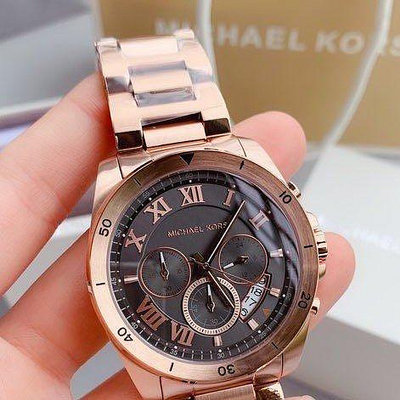 歐美代購Michael Kors MK8563 鐵灰 深灰 錶盤 玫瑰金 三眼 計時 手錶 時尚錶 MK錶 MK