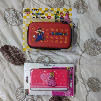 3DS 瑪莉歐主機包 +碧琪公主主機殼 (全新未拆) 紅色款