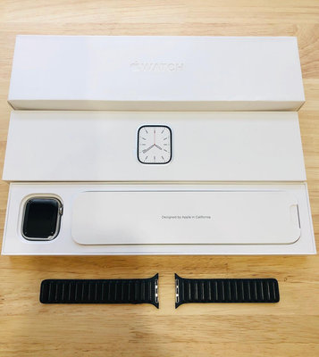 台中 Apple Watch 7 LTE 41mm 銀色不鏽鋼錶殼 副廠錶帶 不鏽鋼 83%