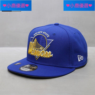 全館免運 韓國New Era聯名款NBA棒球帽金州勇士隊Snapback藍色平檐帽潮牌帽 可開發票