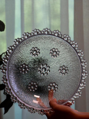 日本昭和時期石塚哨子ADERIA珠花玻璃大缽 大碗 沙拉碗
