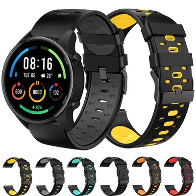 適用於小米 Mi 手錶錶帶矽膠腕帶手鍊 22mm 錶帶, 適用於小米 Mi 手錶顏色 2 / 彩色運動