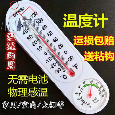 【買一送一】溫度計高精度家用室內嬰兒房蔬菜大棚雞舍大棚溫度計濕度計-小琳商店