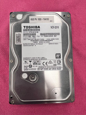 Asus桌機Toshiba 1Tb SATA硬碟二手良品