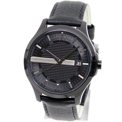 現貨 可自取 ARMANI EXCHANGE AX AX2400 亞曼尼 手錶 46mm 鍍黑錶殼 皮錶帶 男錶女錶