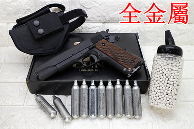台南 武星級 iGUN M1911 手槍 CO2槍 黑 實木 MC 優惠組D ( COLT 45手槍MEU柯特1911