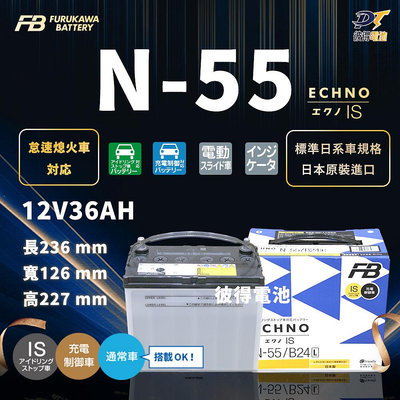 日本FB 古河N-55 46B24L 怠速起停專用電池 日本原裝 汽車電瓶 適用CRV HR-V SIENTA
