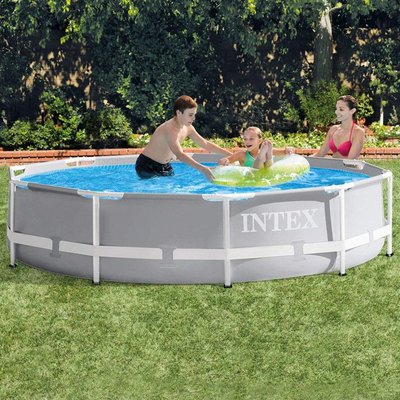 INTEX26710 大型家庭圓形支架游泳池 成人別墅加高加厚游泳池