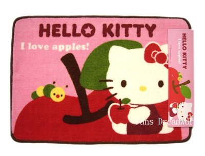 【卡漫迷】 Hello Kitty 腳踏墊 蘋果 ㊣版 防滑墊 止滑墊 浴室室內 踏墊 凱蒂貓 吸水墊 短毛