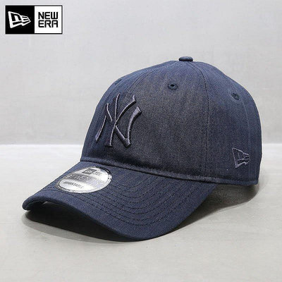 小Z代購#韓國NewEra帽子鴨舌帽MLB棒球帽ny洋基軟頂大標暗條紋藏青色