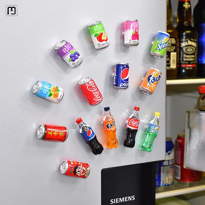 批發 快速出貨 沐碩可愛冰箱貼個性創意3D立體瓶子飲料罐磁貼北歐家居磁性貼裝飾
