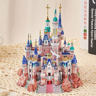 鋼達公主夢幻城堡金屬拼圖3D立體高難度圣誕村新天鵝堡拼裝模型