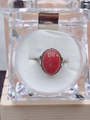 果凍料紅❤️925銀活口珊瑚玉戒指