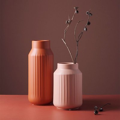 花瓶北歐創意陶瓷花瓶簡約莫蘭迪色藝術樣板房 客廳 擺件家居飾品