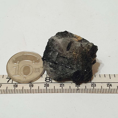 含電氣石石英岩 30.5g 原礦 礦石 原石 教學 標本 小礦標 礦物標本12 M15Z