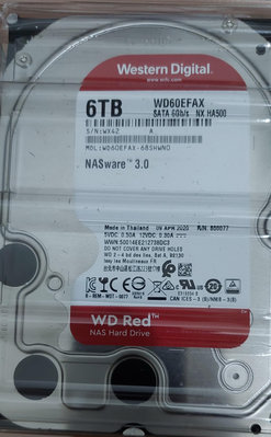 WD 紅標 6TB NAS 專用碟2顆1組,無異音,掃描無壞軌,NAS 升級換下,捷元公司貨,已過保固,現況轉讓