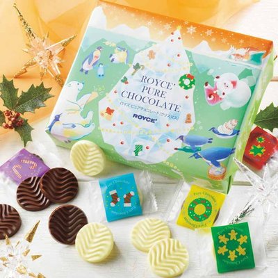 北海道名品館 ROYCE 聖誕節限定包裝 波浪巧克力 純巧克力 牛奶巧克力 黑巧克力 聖誕節 繽紛包裝 現貨+預購