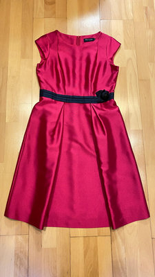 芃諭 Peng Yuh 玫瑰紅 緞面禮服款 正式短袖洋裝 38號