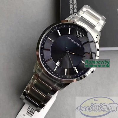 {JMC海淘購商城}現貨EMPORIO ARMANI亞曼尼手錶AR2477都會時尚質感藍簡約腕錶男錶43mm 手錶