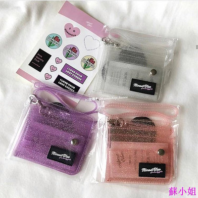 韓國ins新款證件包 透明PVC折疊掛脖小錢包 零錢包卡包卡套