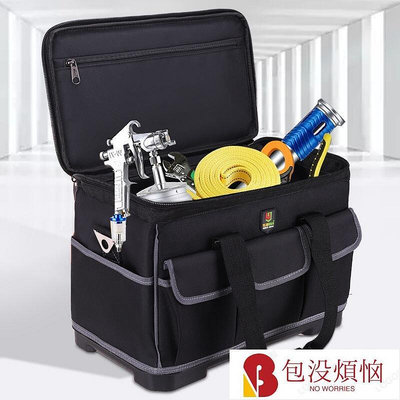 台灣工具包多功能維修安裝加厚耐磨大號五金收納袋電工專用防水工具袋-包沒煩惱