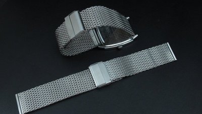 22mm超值不鏽鋼"粗線"mesh米蘭網帶不鏽鋼製直身錶帶IWC hamilton seiko MONDAINE