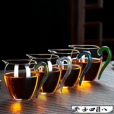 水晶耐熱玻璃公道杯功夫茶具配件單個公杯茶海高端透明分茶器~訂金