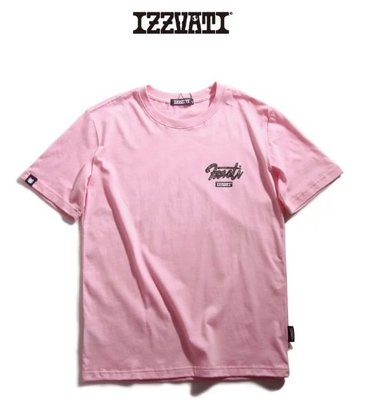 IZZAVTI (20)迷彩小LOGO夜光 純棉短袖T恤-淺粉紅色(I12011-21) 台灣製純棉短T 中性短T