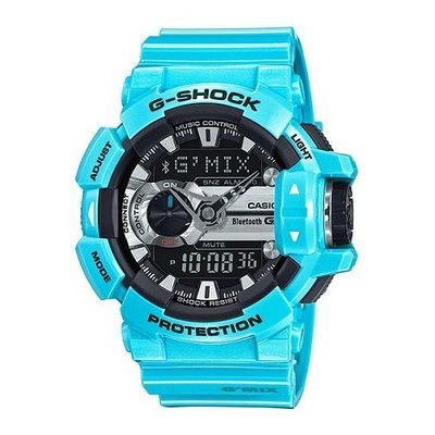 G-SHOCK MIX玩酷生活音樂控制藍芽錶(GBA-400-2C)-電光藍/51.9mm限量款