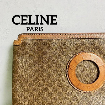 【Celine】中古vintage老花圓環手拿袋手拿包可改造