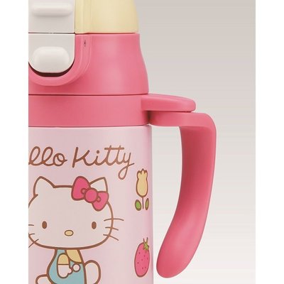 日本 Hello Kitty 不鏽鋼真空保冷 兒童水杯 雙耳吸管學習杯 240ml