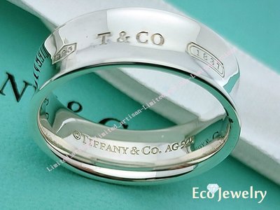 《Eco-jewelry》【Tiffany&amp;Co】新款1837寬版戒指 純銀925戒指～專櫃真品 已清洗