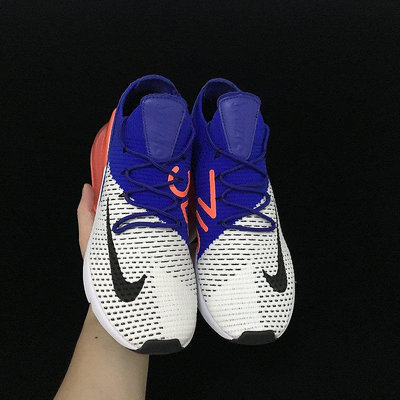 Nike Air Max 270 Flyknit 白藍橘 后跟半掌氣墊針織面慢跑鞋 男女鞋AO1023-101【ADIDAS x NIKE】