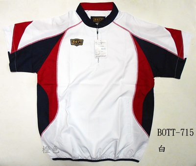 BOTT-715白【ZETT】短袖立領練習風衣