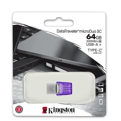 金士頓 DTDUO3CG3 64G OTG Type-C + A USB 兩用隨身碟 DTDUO3CG3/64GB
