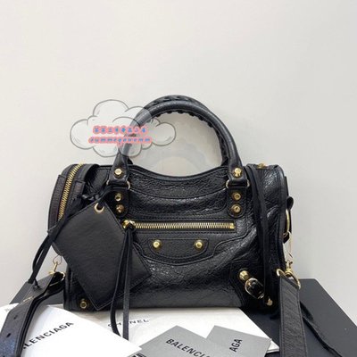 （芸芸二手）BALENCIAGA巴黎世家 Classic CITY MINI金扣黑色機車包/單肩包/斜背包/手提包