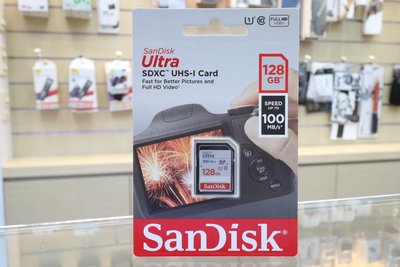 【日產旗艦】Sandisk Ultra SD SDXC 128G 128GB 相機 記憶卡 100MB C10 公司貨