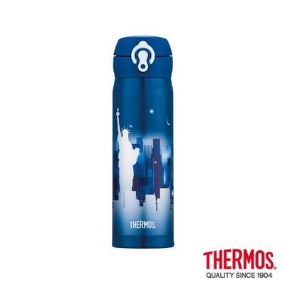 【畢業季禮物首選！任選兩件免運！】THERMOS超輕量不鏽鋼真空保溫瓶0.5 L 紐約篇(JNL-500-NY)再送杯套