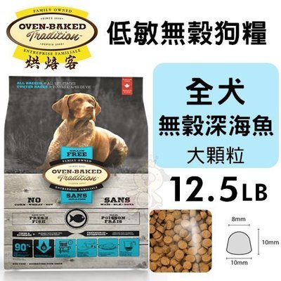 【免運】Oven Baked烘焙客低敏無穀全犬-無穀深海魚(大顆粒)12.5LB·犬糧