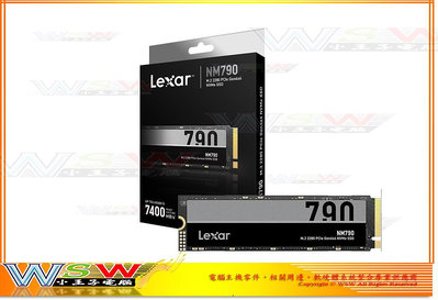 【WSW 固態硬碟】Lexar 雷克沙 NM790 1TB 自取1900元 Gen4 讀7400M 全新盒裝公司貨 台中市