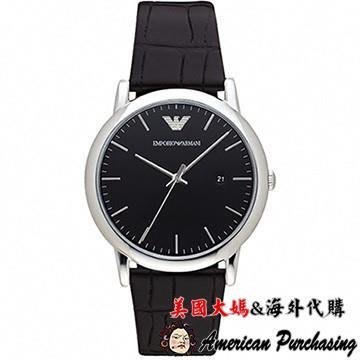 潮牌EMPORIO ARMANI AR2500 亞曼尼 手錶 日期視窗 石英腕錶皮錶帶 男錶女錶 海外代購-雙喜生活