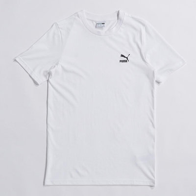 PUMA 流行系列 Classics 小LOGO 男款 短袖上衣 短T 白T T恤 E.SO瘦子同款 53558702